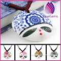 Chinese Craft Ceramic pendant with drawing for handmaking knitted necklace